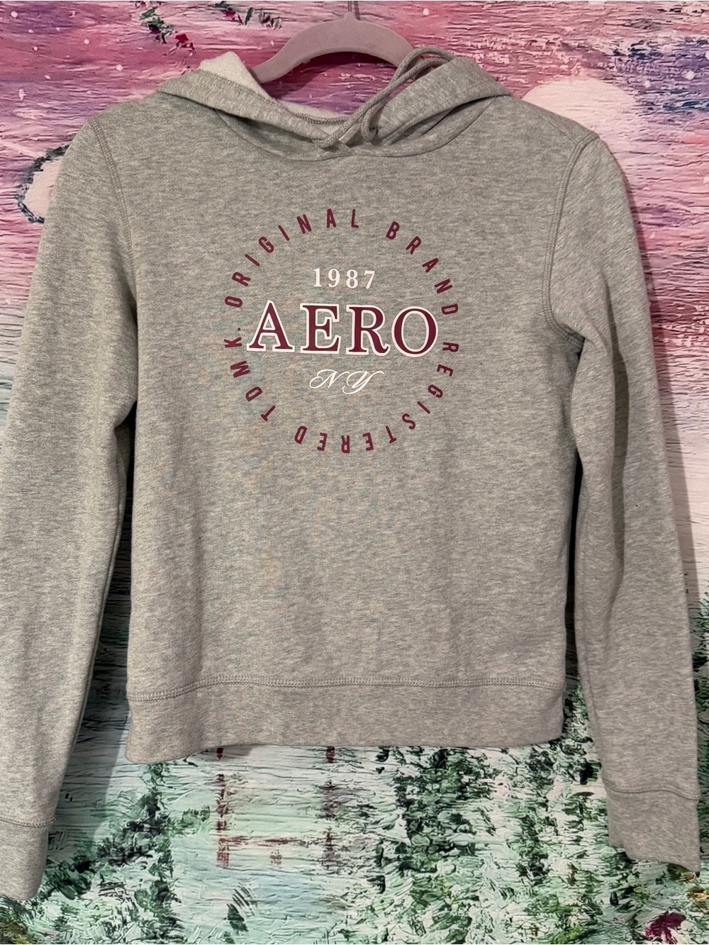 Grey Aeropostale Pullover Hoodie Sweatshirt